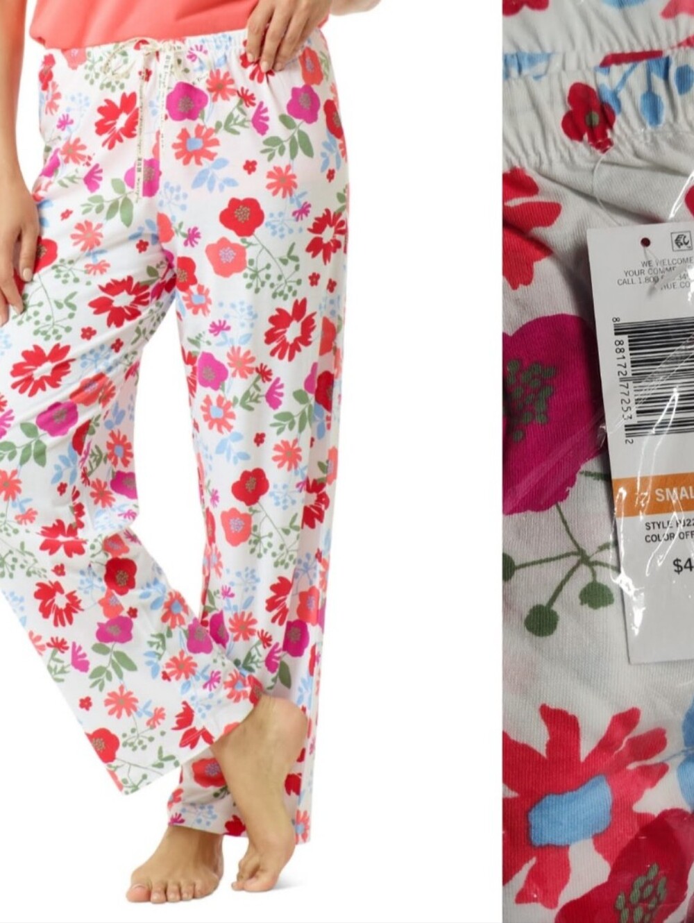 Women's Floral Pajama Pants Small